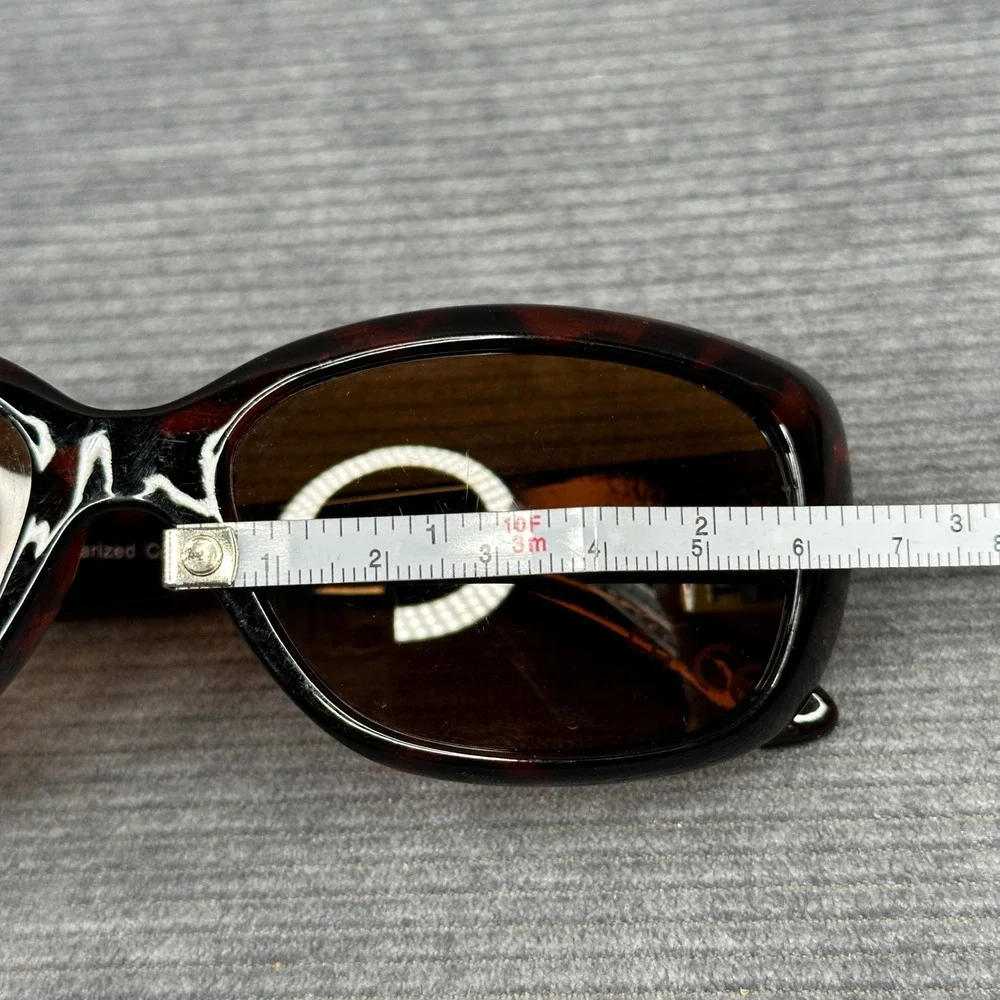 Foster Grant Polarized Y2K Sunglasses Tortoise Shell Brown Oval Frames Cat lens